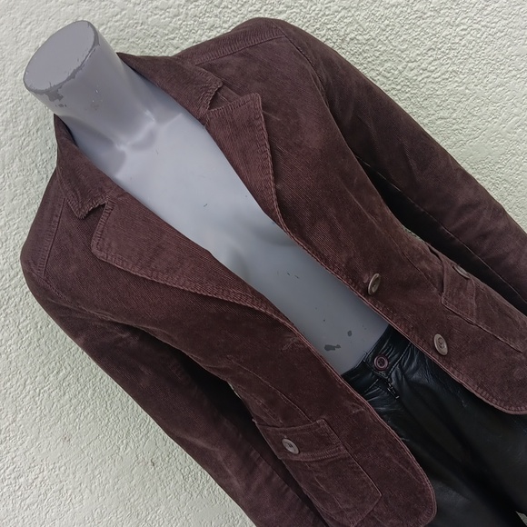 H&M (Hennes & Mauritz) LADIES 98% COTTON LUX COURDUROY (2) BUTTON JACKET - Picture 11 of 17